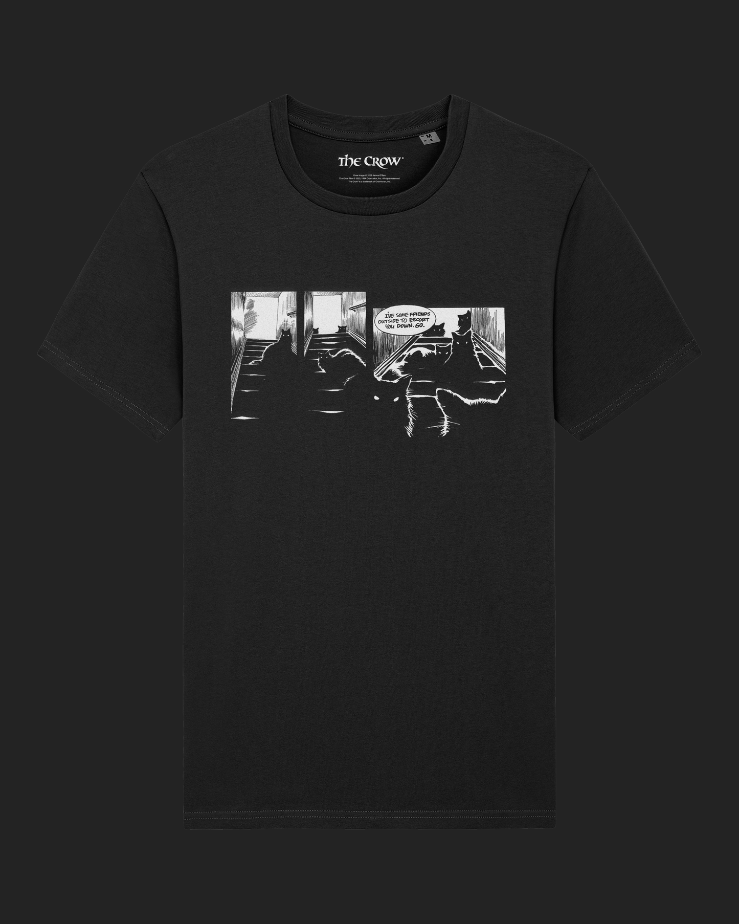 The Crow Friends Outside Black Unisex T-Shirt - by James O'Barr