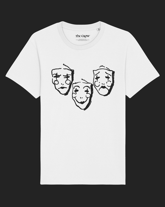 The Crow Masks White Unisex T-Shirt - by James O'Barr